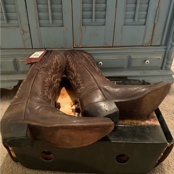 New Old West Dark Brown Western cowboy cowgirl boots 7.5 $200.00 - Picture 6 of 9